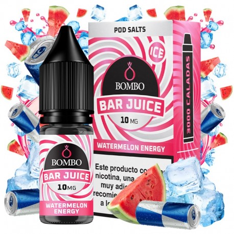WATERMELON ENERGY ICE 10ML 10MG - BAR JUICE BY BOMBO