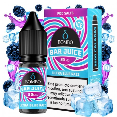 ULTRA BLUE RAZZ ICE 10ML 20MG - BAR JUICE BY BOMBO