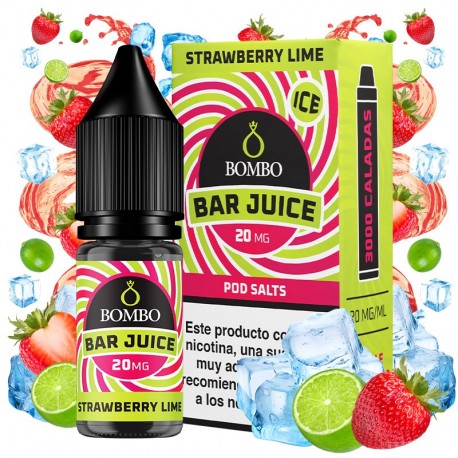 STRAWBERRY LIME ICE 10ML 20MG - BAR JUICE BY BOMBO