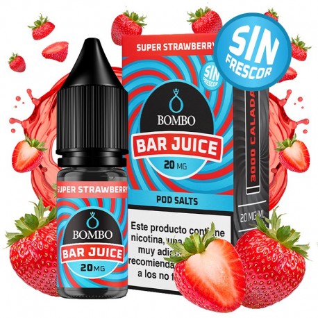 SUPER STRAWBERRY SIN FRESCOR 10ML 20MG - BOMBO BAR JUICE