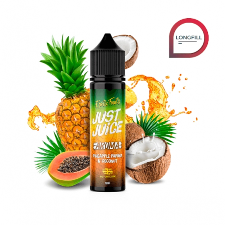 JUST JUICE EXOTIC FRUITS PAPAYA PINEAPPLE COCONUT 12ML LONGFILL