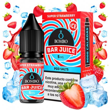 SUPER STRAWBERRY ICE 10ML 5MG - BAR JUICE BY BOMBO