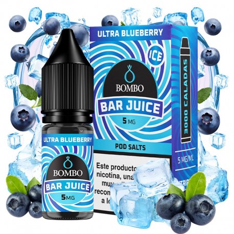 ULTRA BLUEBERRY ICE 10ML 5MG - BAR JUICE BY BOMBO