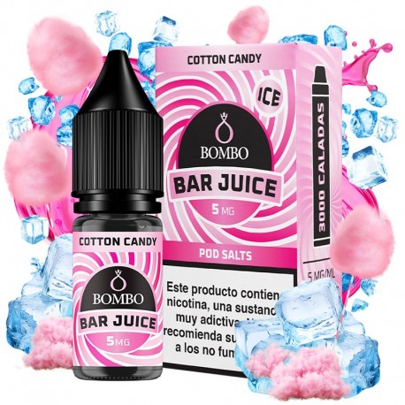 COTTON CANDY ICE 10ML 5MG - BAR JUICE BY BOMBO