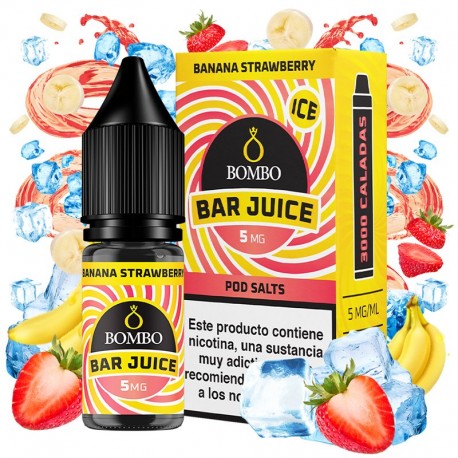 BANANA STRAWBERRY 10ML 5MG - BAR JUICE BY BOMBO