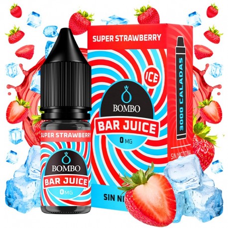 SUPER STRAWBERRY ICE 10ML 0MG - BAR JUICE BY BOMBO