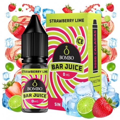 STRAWBERRY LIME ICE 10ML 0MG - BAR JUICE BY BOMBO