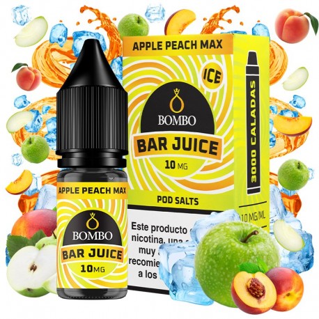 APPLE PEACH MAX 10ML 10MG - BOMBO BAR JUICE